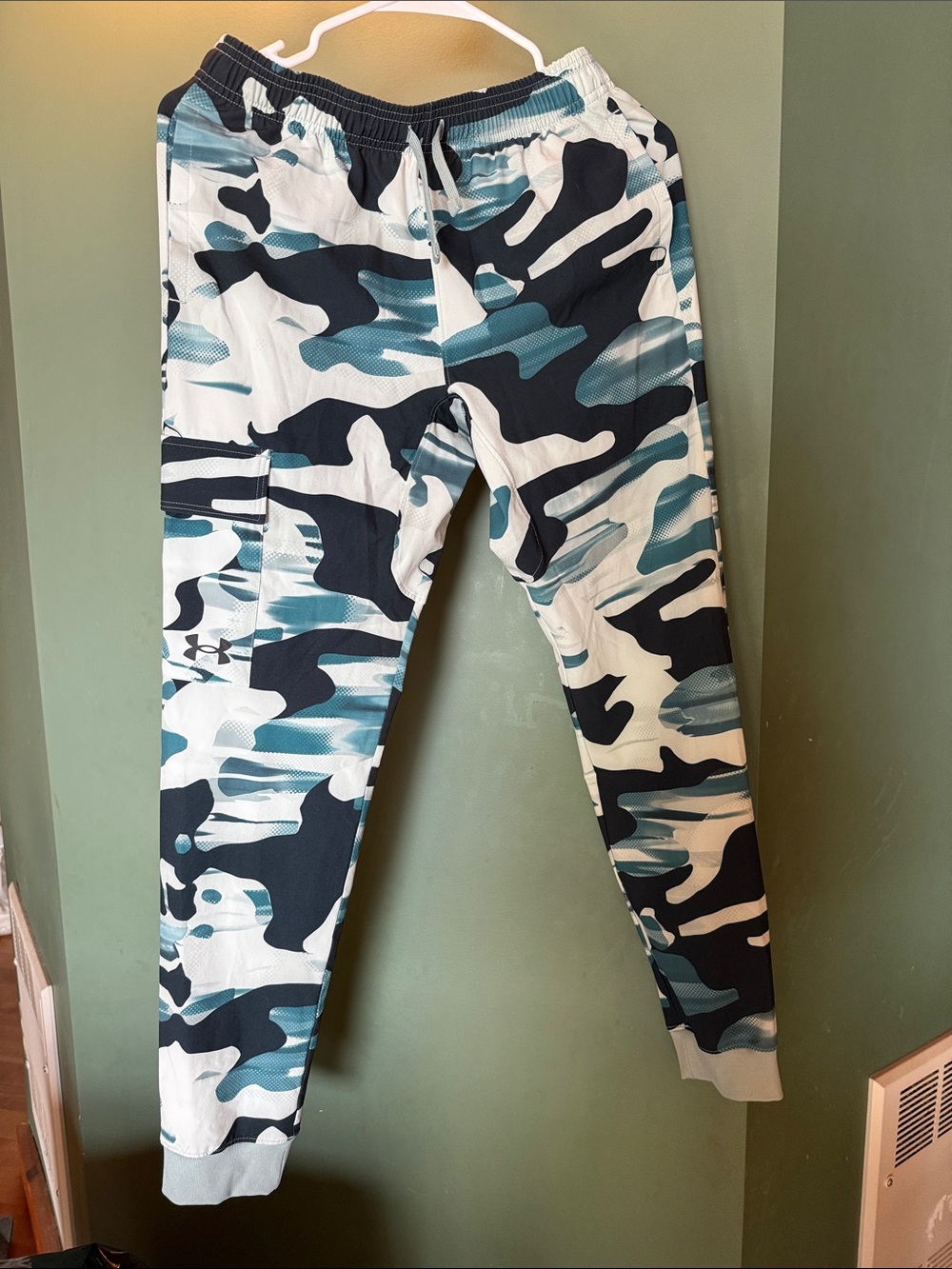 Under Armour Kids Teal, Black & White Camo Joggers